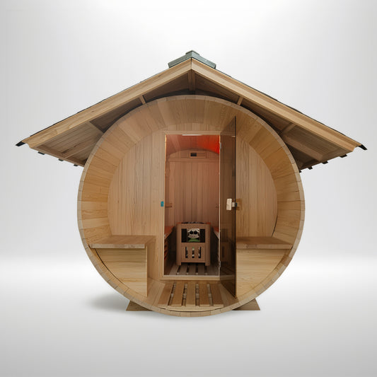 Insignia Hybrid Barrel Sauna With Porch