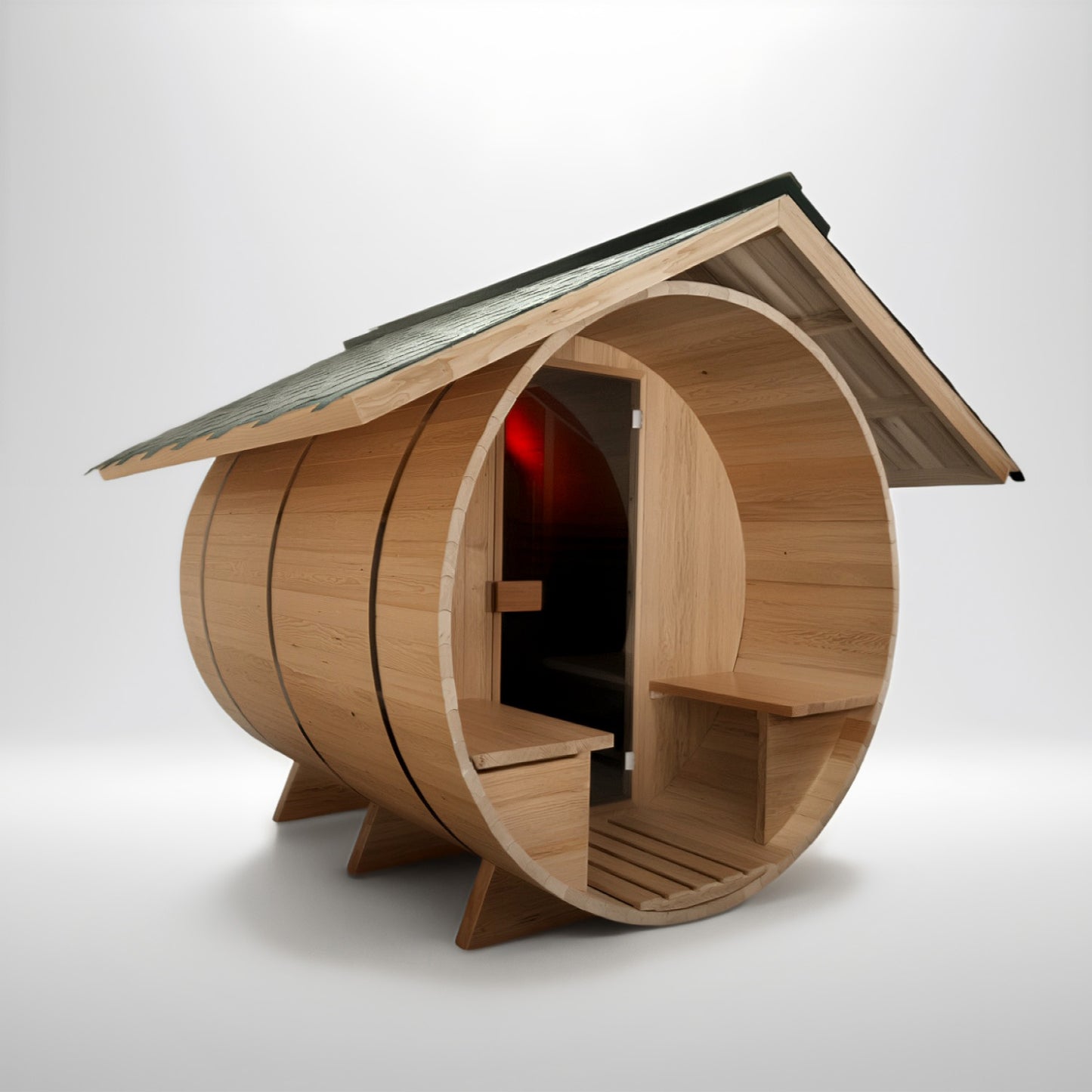Insignia Hybrid Barrel Sauna With Porch