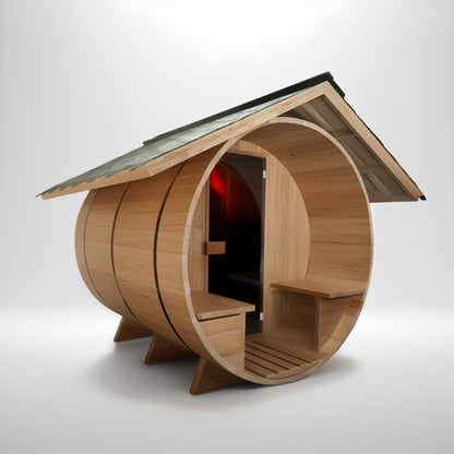 Insignia Hybrid Barrel Sauna With Porch