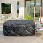 Inflatable hot tub with marble pattern in a modern outdoor setting